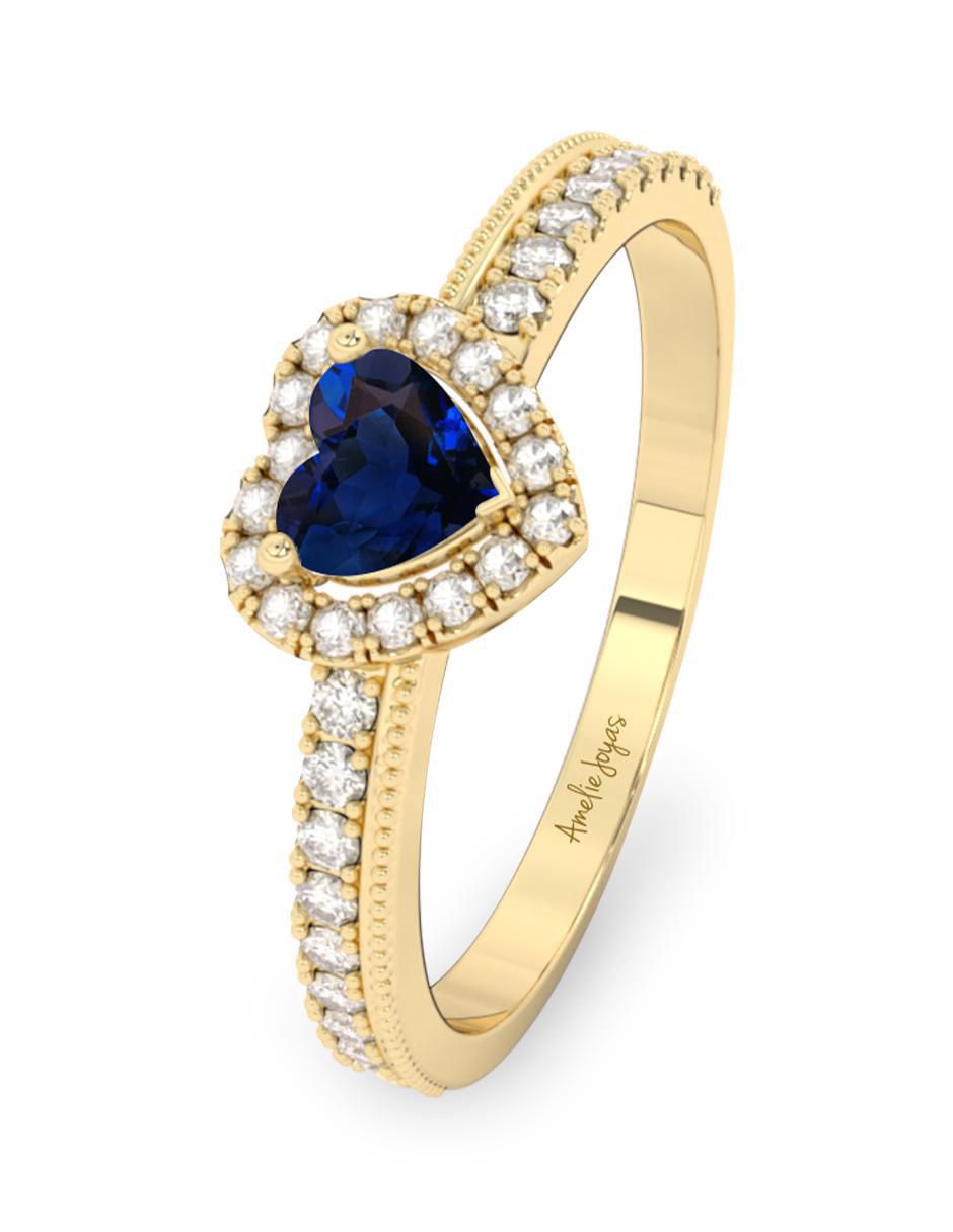 Anillo de compromiso "de" oro 10 k amelie joyas sin colección zafiro