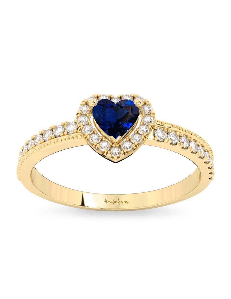 Anillo de compromiso "de" oro 10 k amelie joyas sin colección zafiro