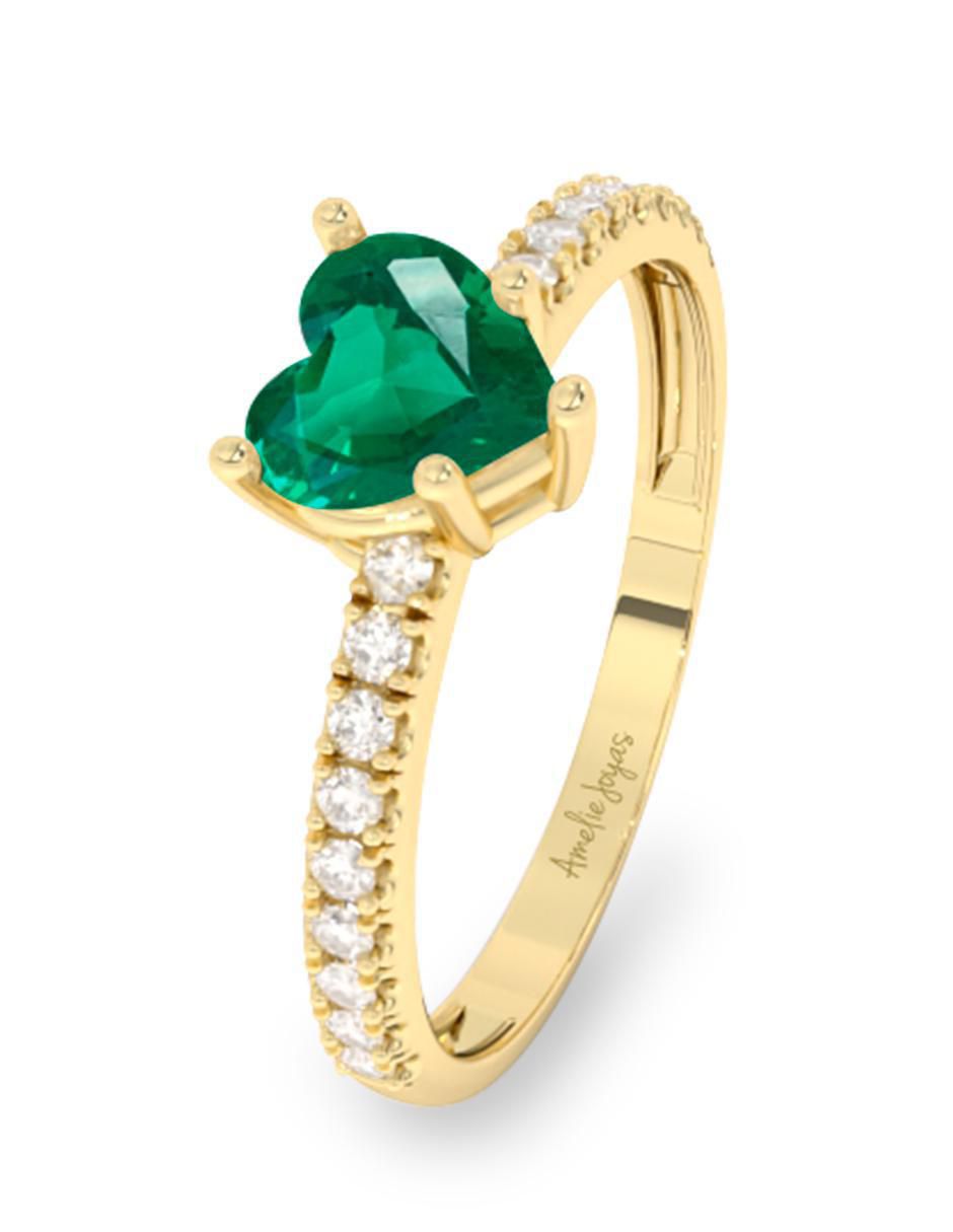 Anillo de compromiso "de" oro 10 k amelie joyas sin colección  esmeralda