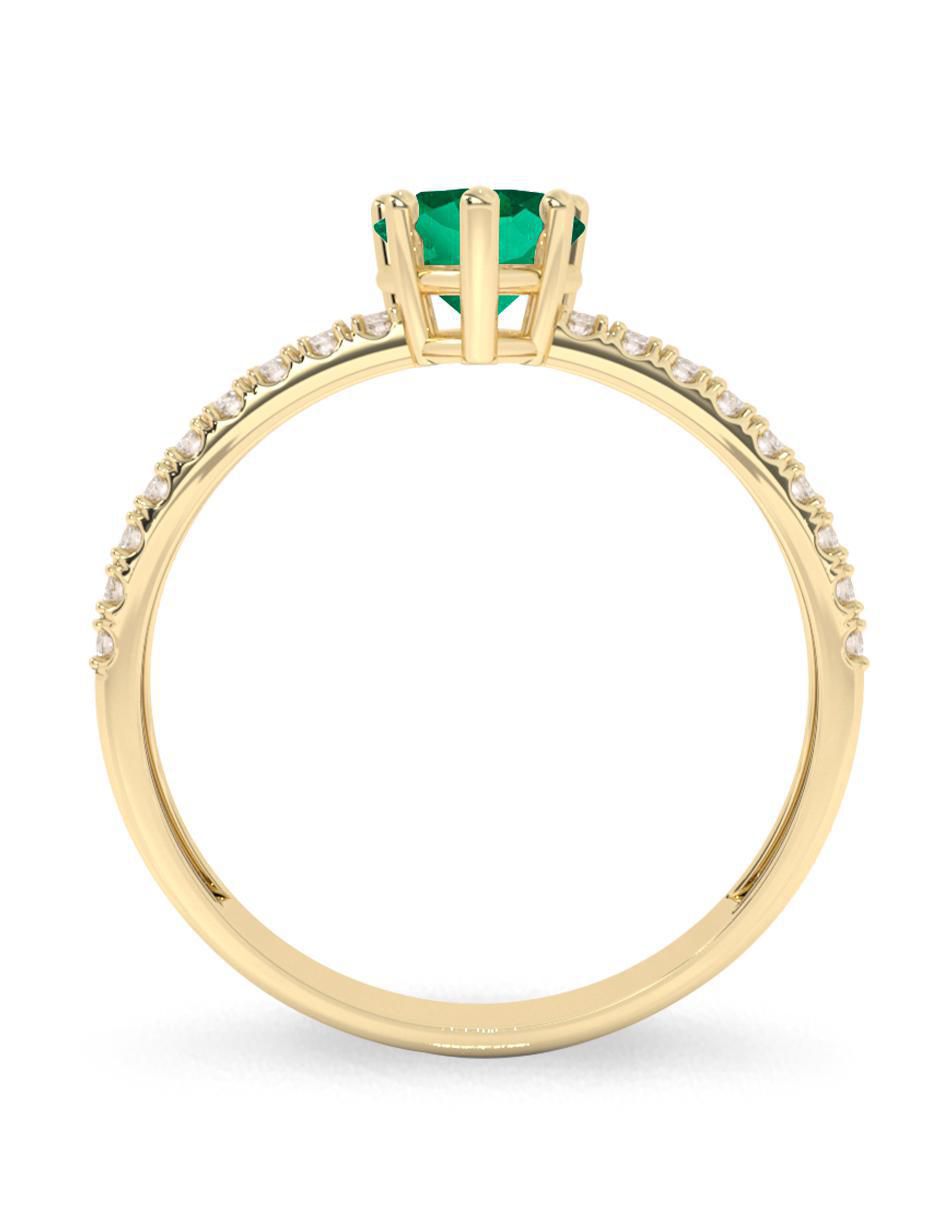 Anillo de compromiso "de" oro 10 k amelie joyas sin colección  esmeralda
