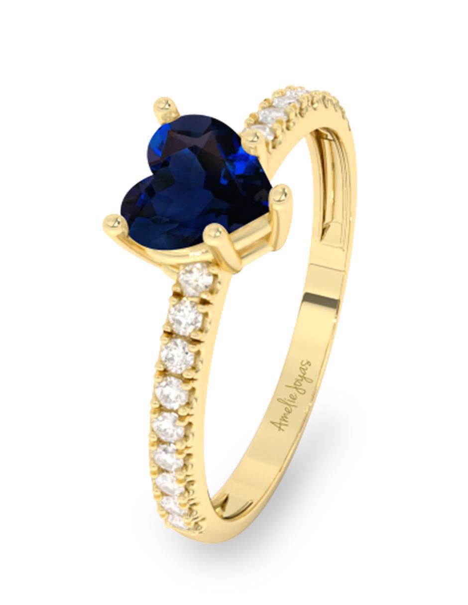 Anillo de compromiso "de" oro 10 k amelie joyas sin colección  zafiro