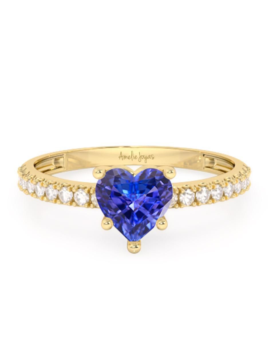 Anillo de compromiso de oro 10 k tanzanita