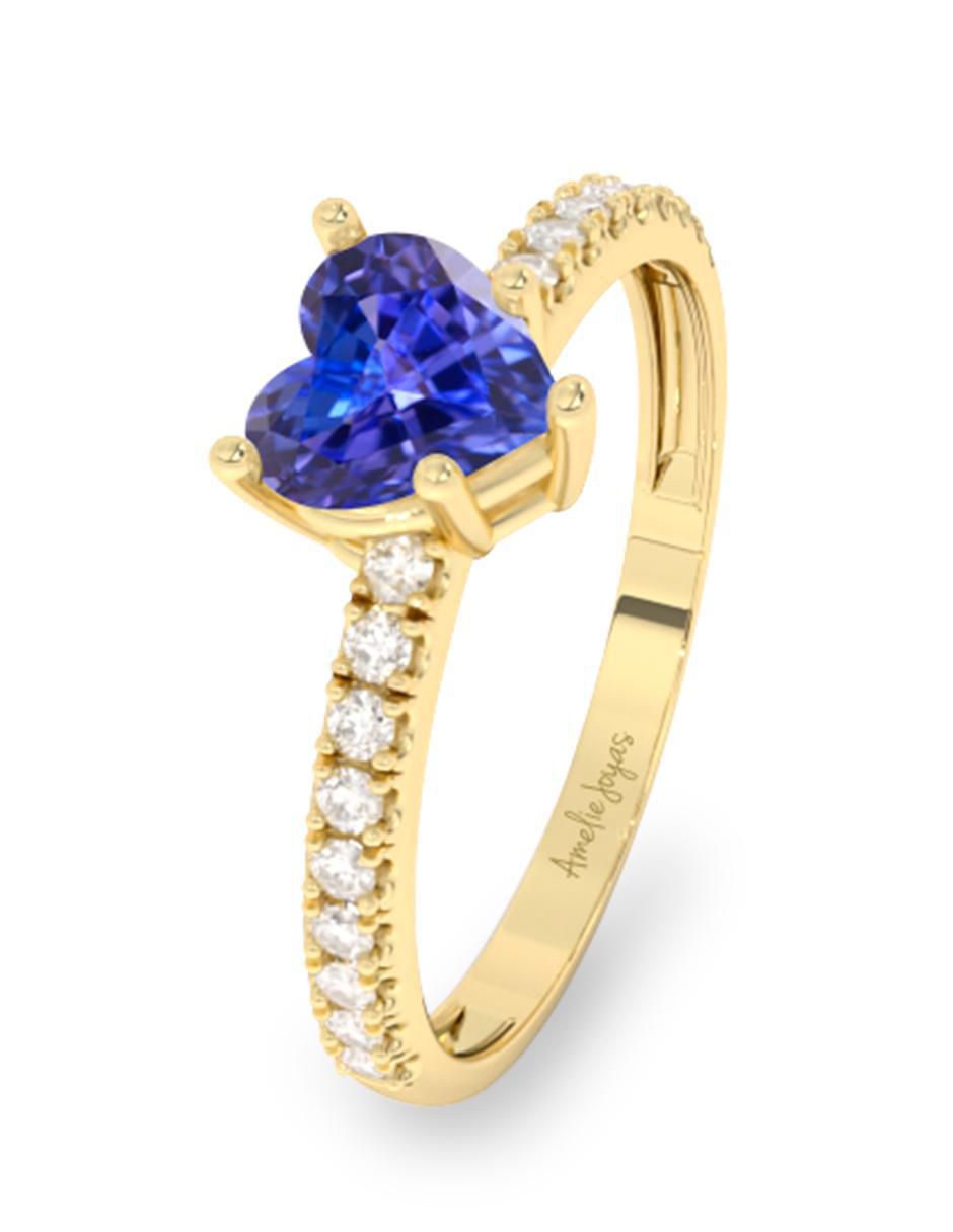Anillo de compromiso "de" oro 10 k amelie joyas sin colección  tanzanita
