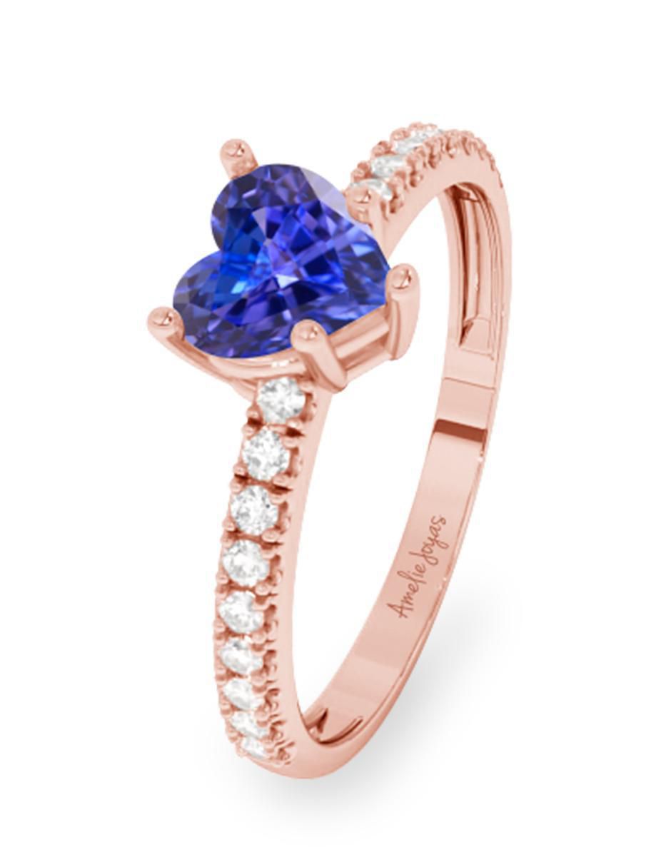 Anillo de compromiso de oro 10 k tanzanita 2