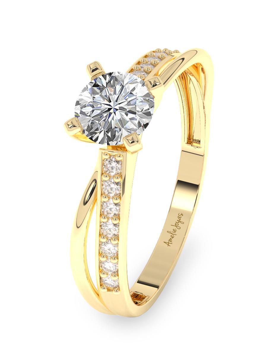 Anillo de compromiso "de" oro 10 k amelie joyas sin colección  zirconia