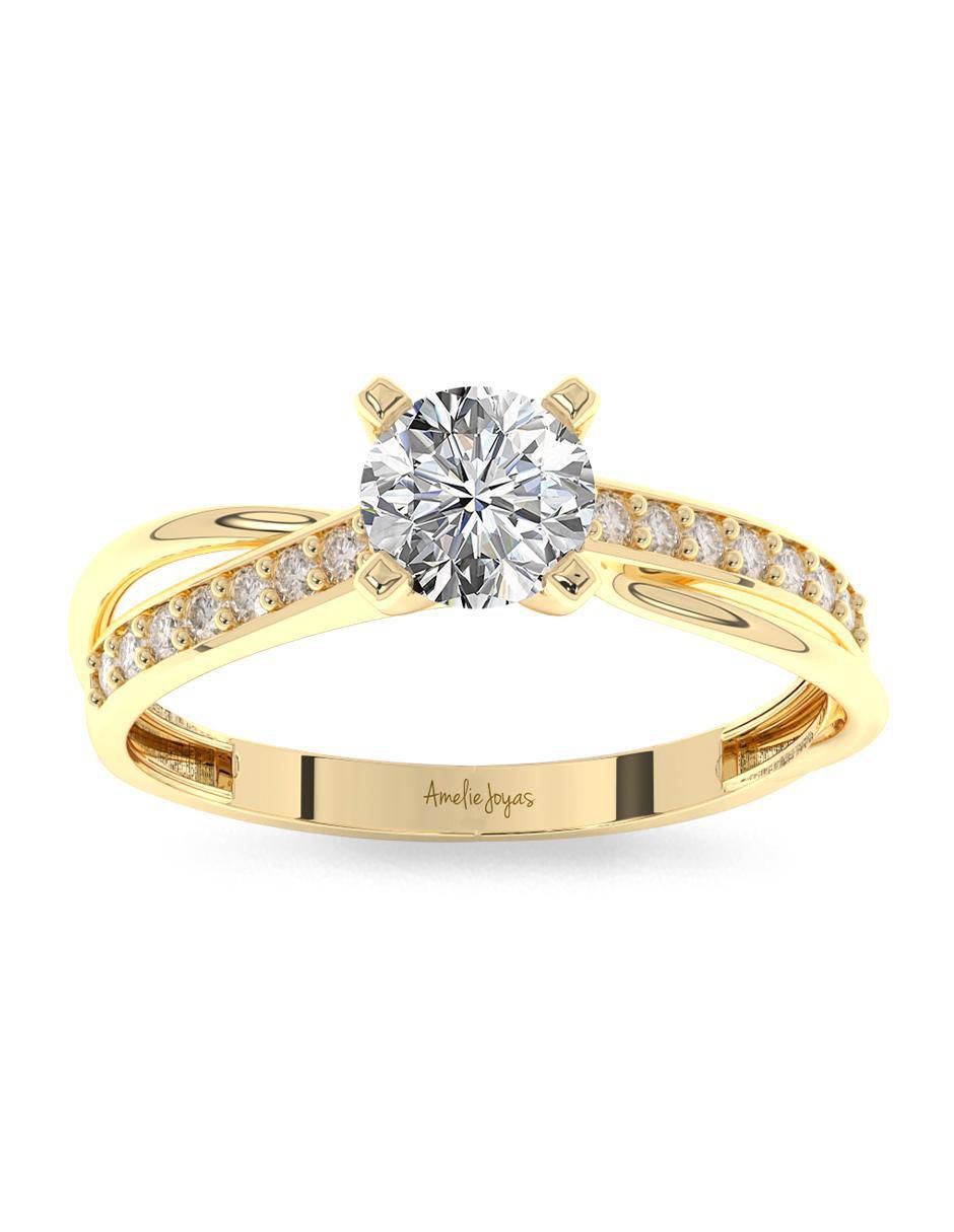 Anillo de compromiso "de" oro 10 k amelie joyas sin colección  zirconia