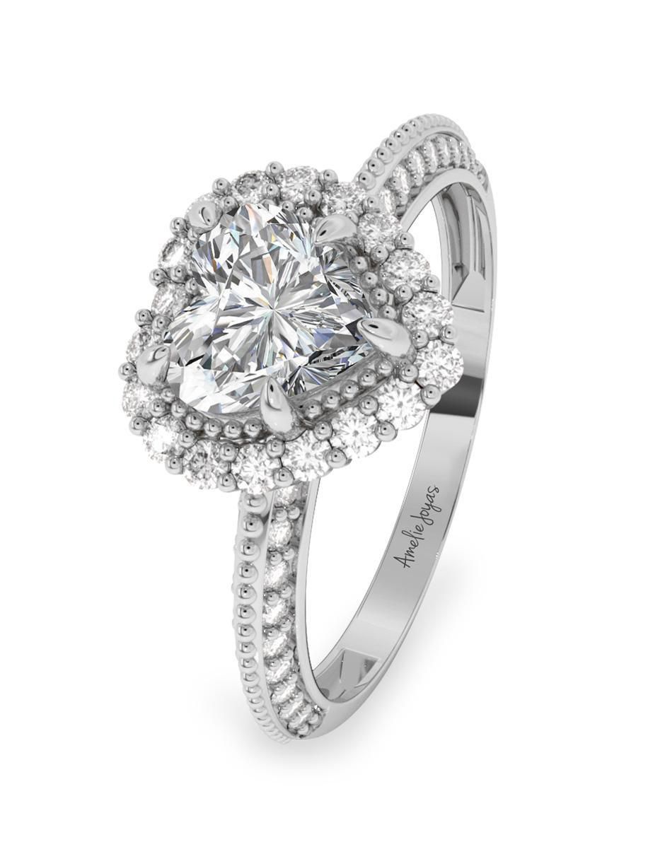 Anillo de compromiso de oro 10 k zirconia 2
