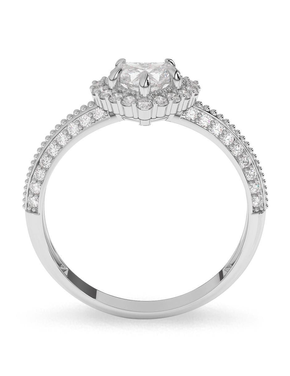 Anillo de compromiso de oro 10 k zirconia 3