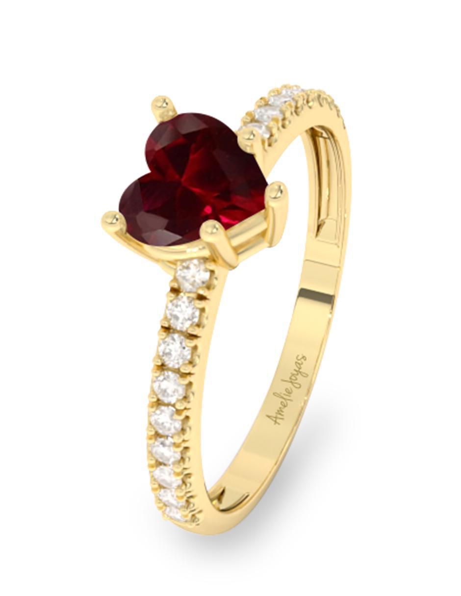 Anillo de compromiso "de" oro 10 k amelie joyas sin colección rubí