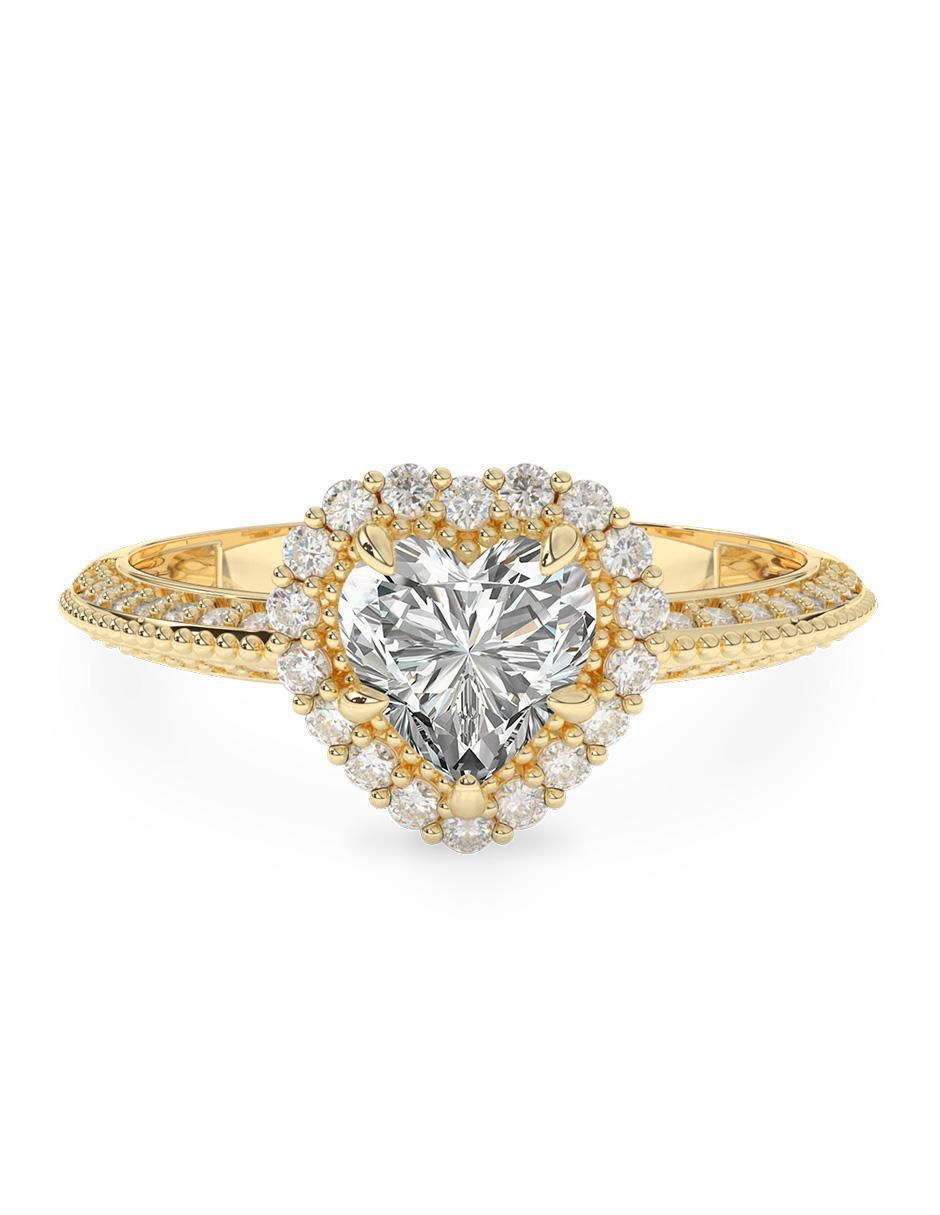 Anillo de compromiso de oro 10 k zirconia