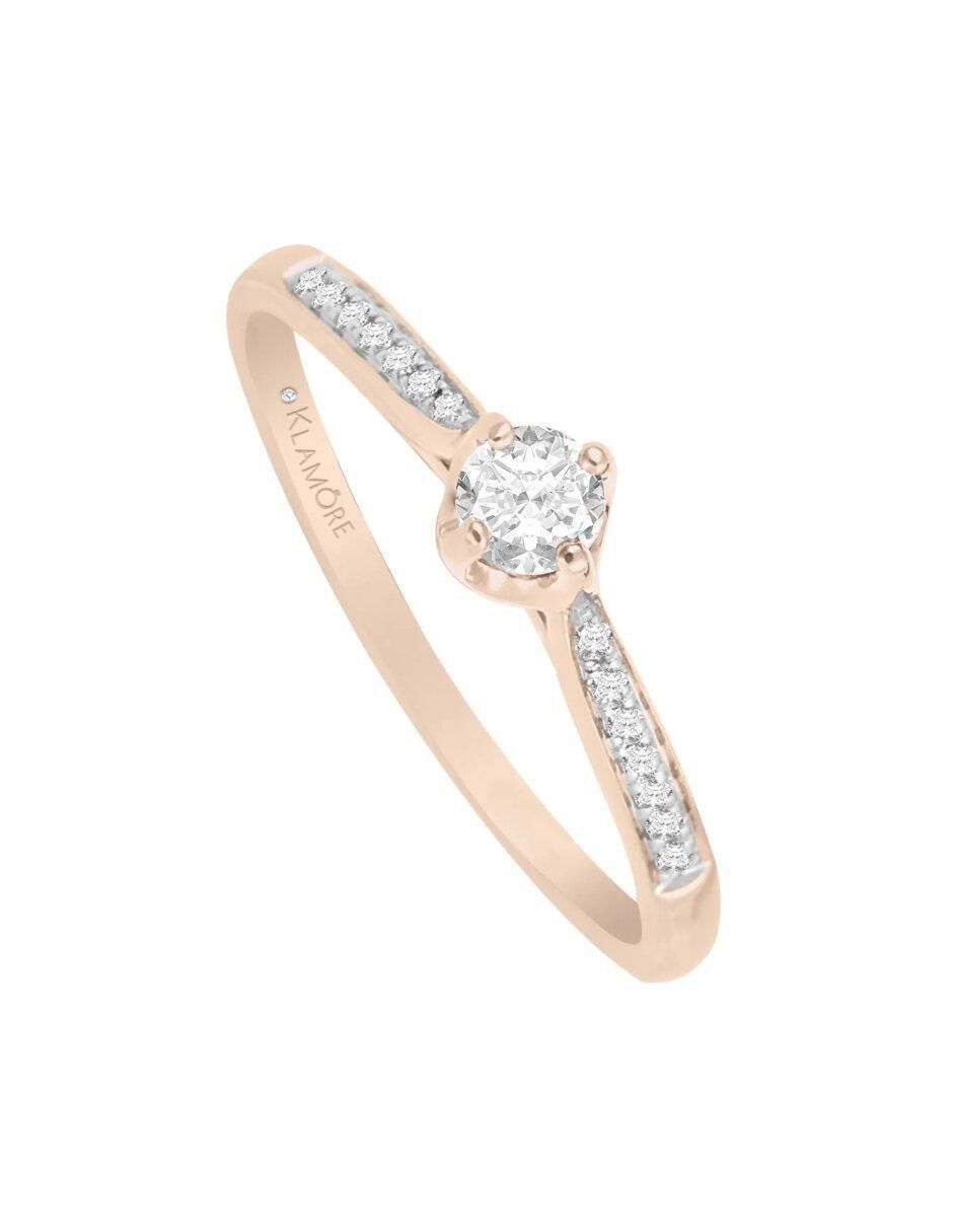 Anillo de compromiso de oro 14 k Florenza diamante 3