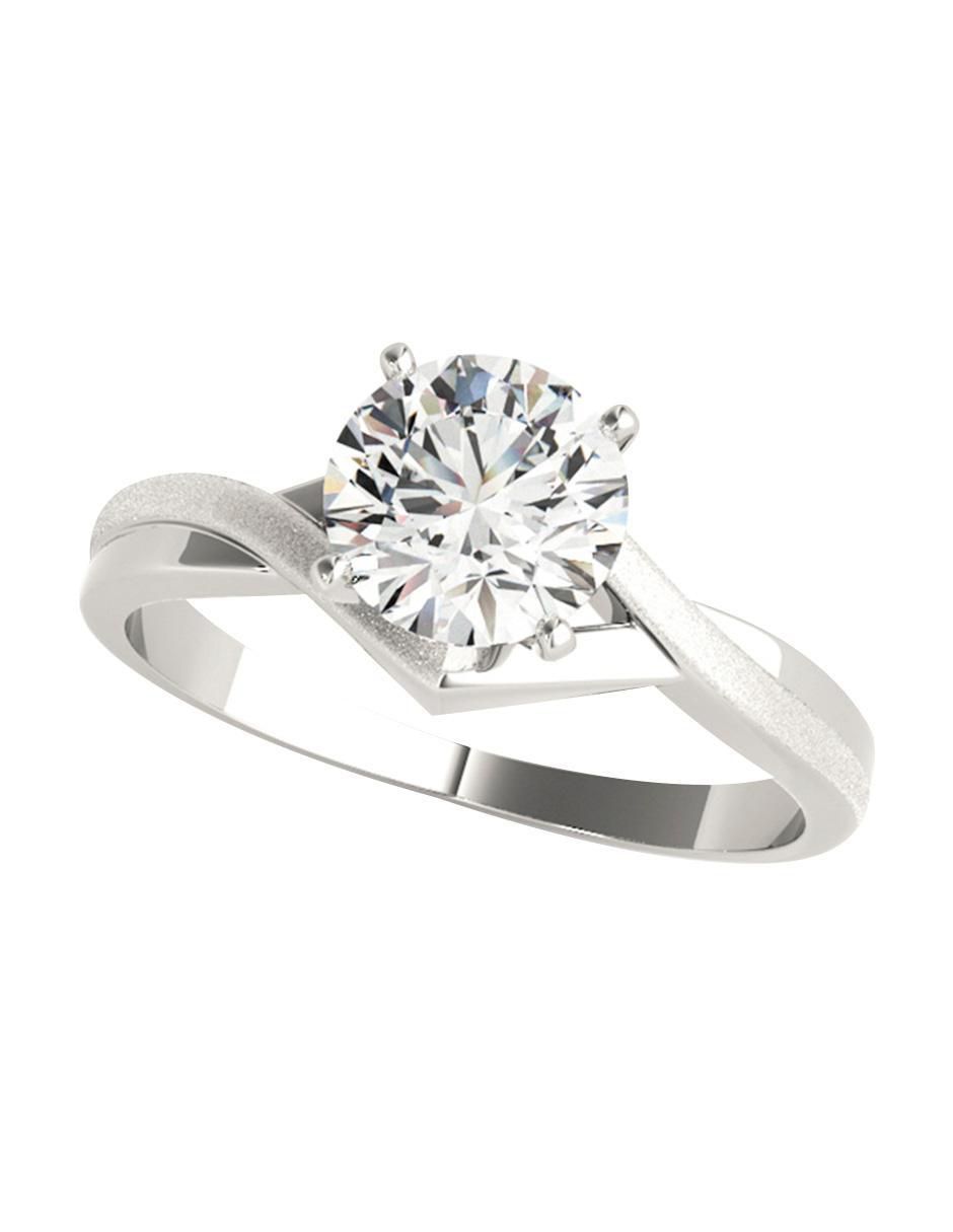 Anillo de compromiso de oro blanco 14 k diamante 2