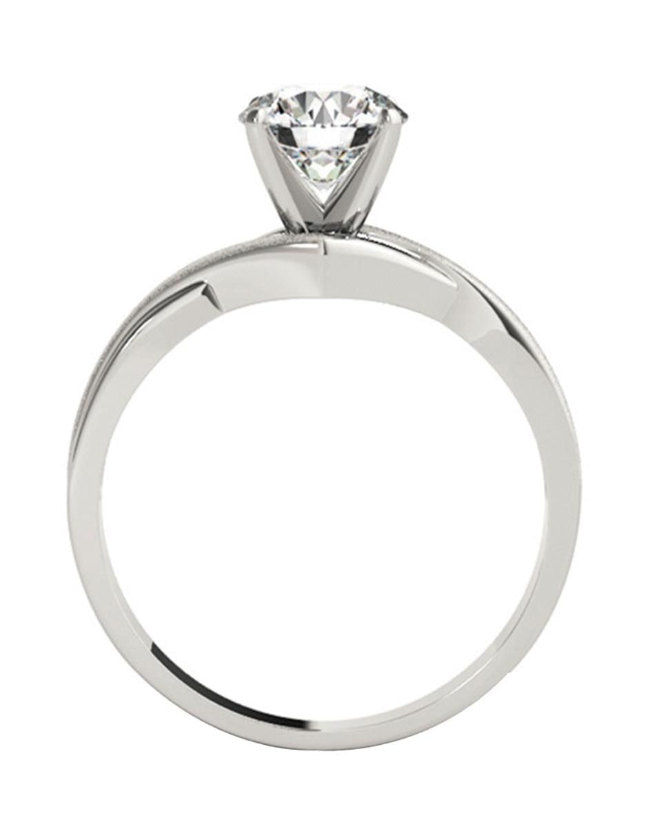 Anillo de compromiso de oro blanco 14 k diamante 4