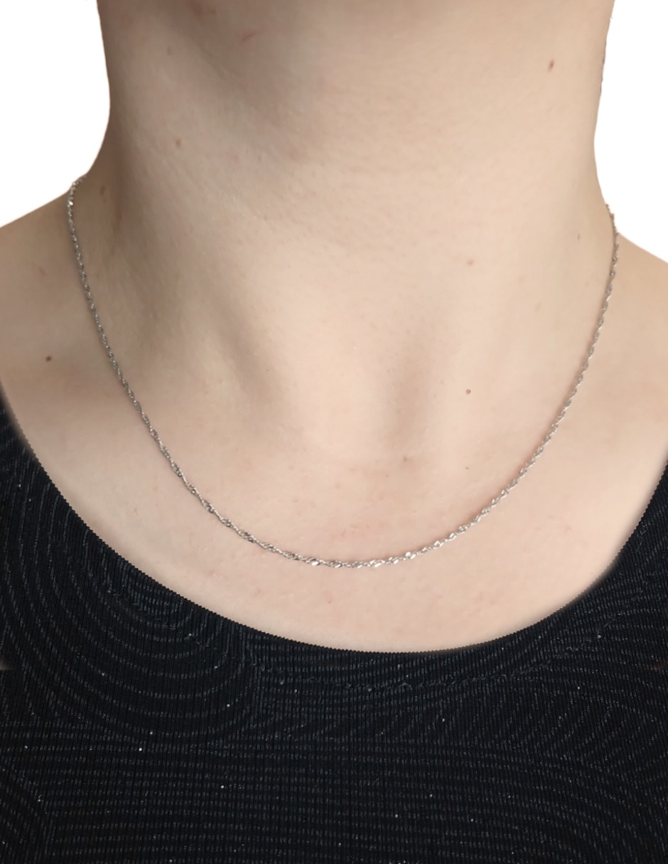 Cadena de oro blanco 14 K 2