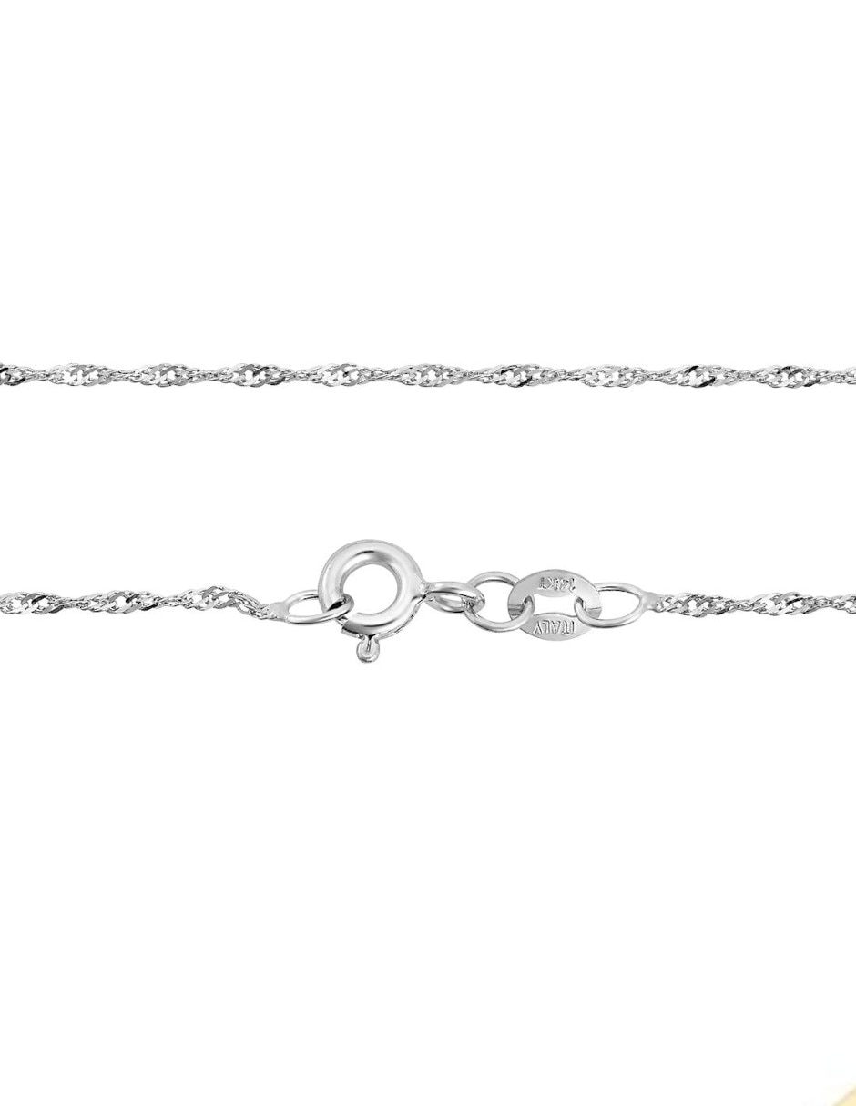 Cadena de oro blanco 14 K 3