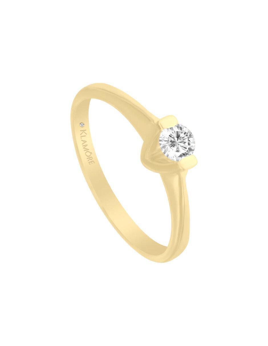 Anillo de compromiso de oro 14 k Leslye diamante 2
