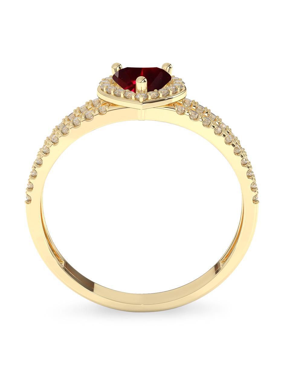 Anillo de compromiso "de" oro 10 k amelie joyas sin coleccion rubí
