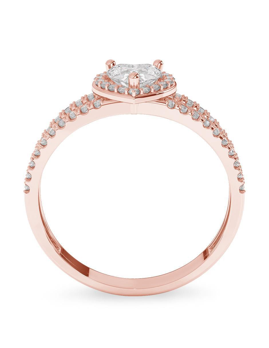 Anillo de compromiso de oro 10 k zirconia 3