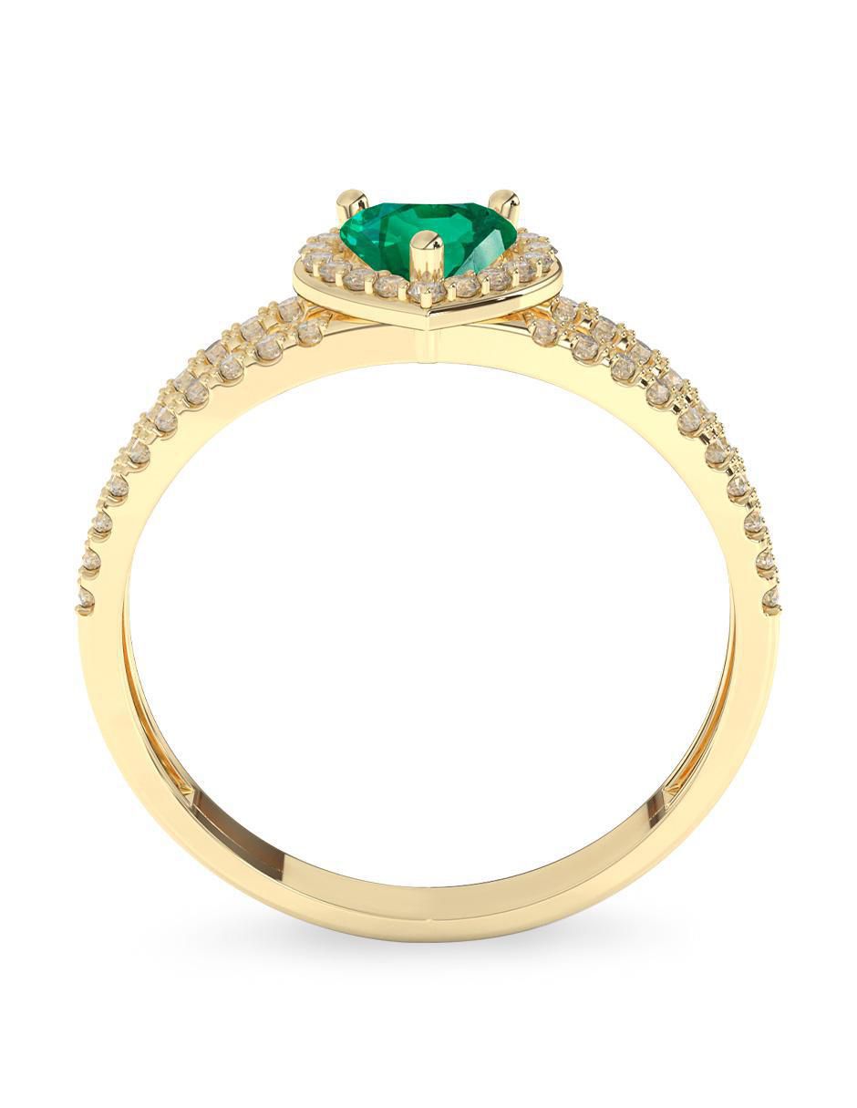 Anillo de compromiso "de" oro 10 k amelie joyas sin coleccion esmeralda