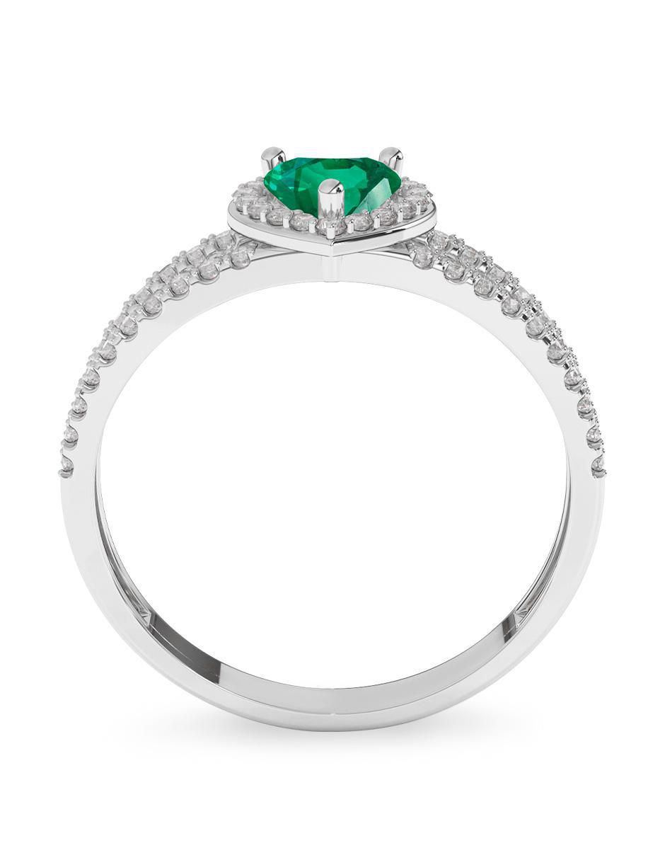 Anillo de compromiso de oro 10 k esmeralda 3