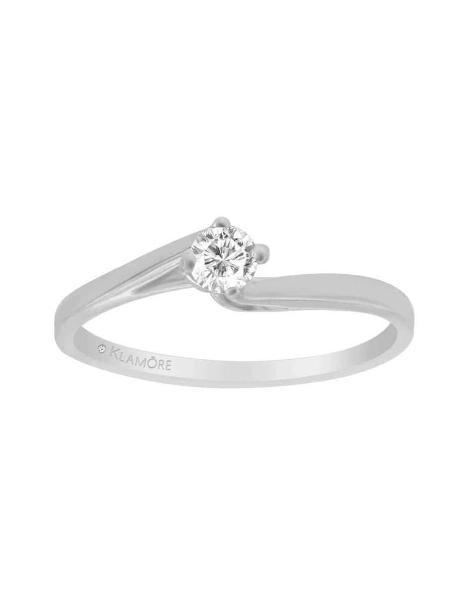 Anillo de compromiso de oro 14 k Lua diamante