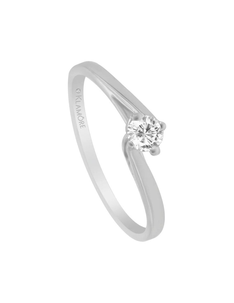 Anillo de compromiso de oro 14 k Lua diamante 2