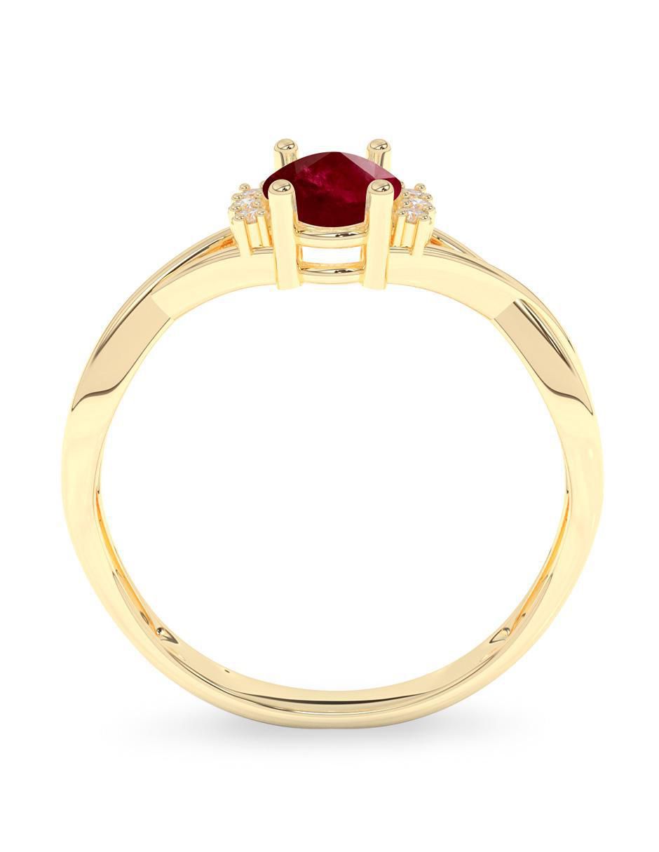 Anillo de compromiso "de" oro 10 k amelie joyas sin coleccion rubí