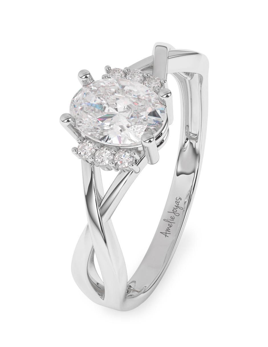 Anillo de compromiso de oro 10 k zirconia 2