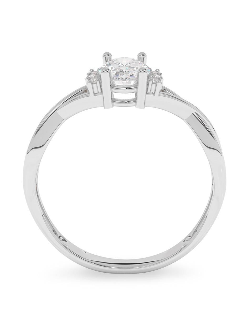 Anillo de compromiso de oro 10 k zirconia 3