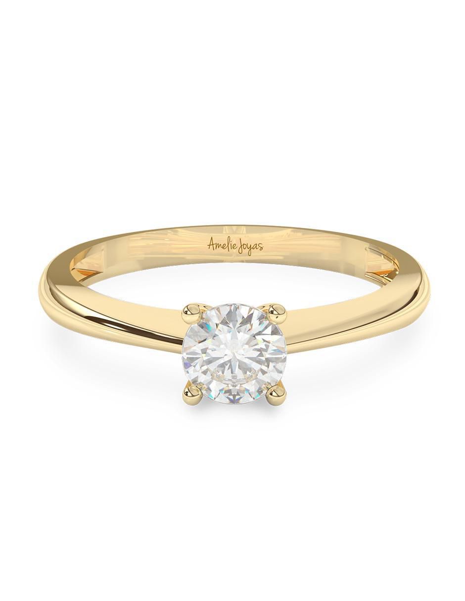 Anillo de compromiso de oro 10 k zirconia