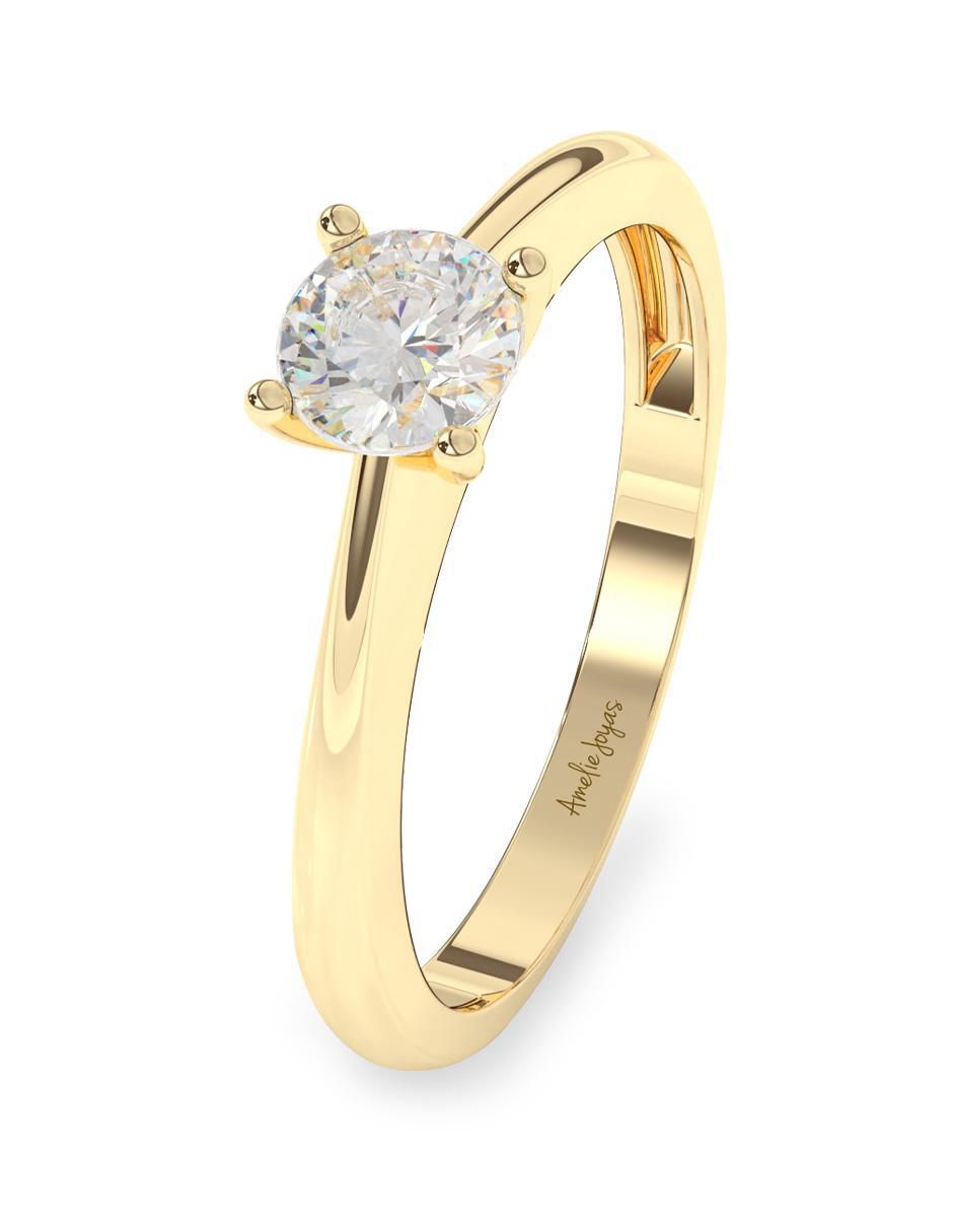 Anillo de compromiso "de" oro 10 k amelie joyas sin coleccion zirconia
