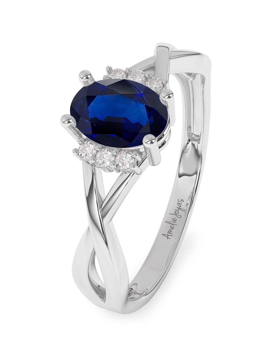 Anillo de compromiso de oro 10 k zafiro 2