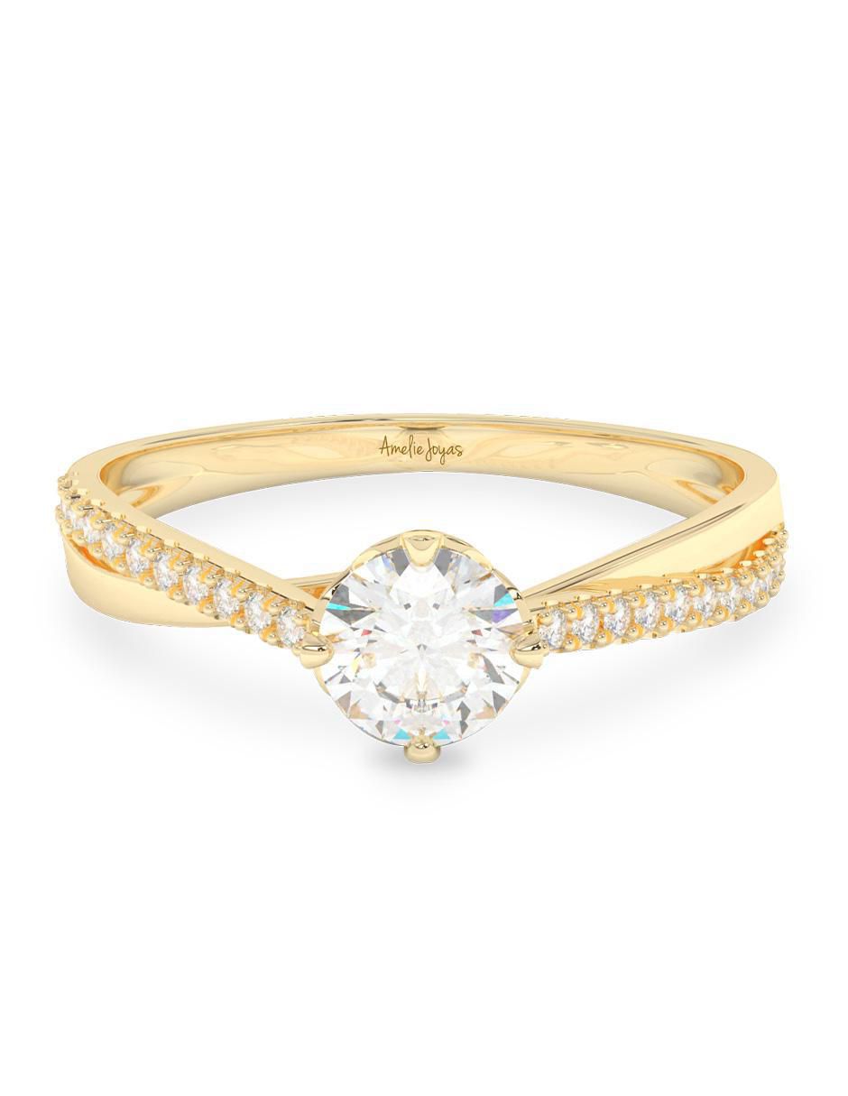 Anillo de compromiso de oro 10 k zirconia Anillo de compromiso de oro 10 k zirconia