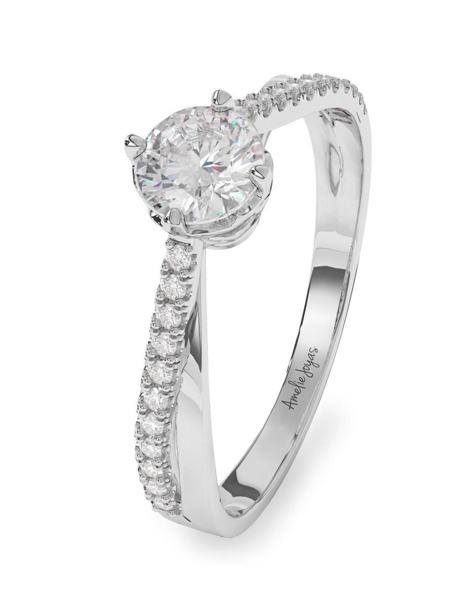 Anillo de compromiso de oro 10 k zirconia 2
