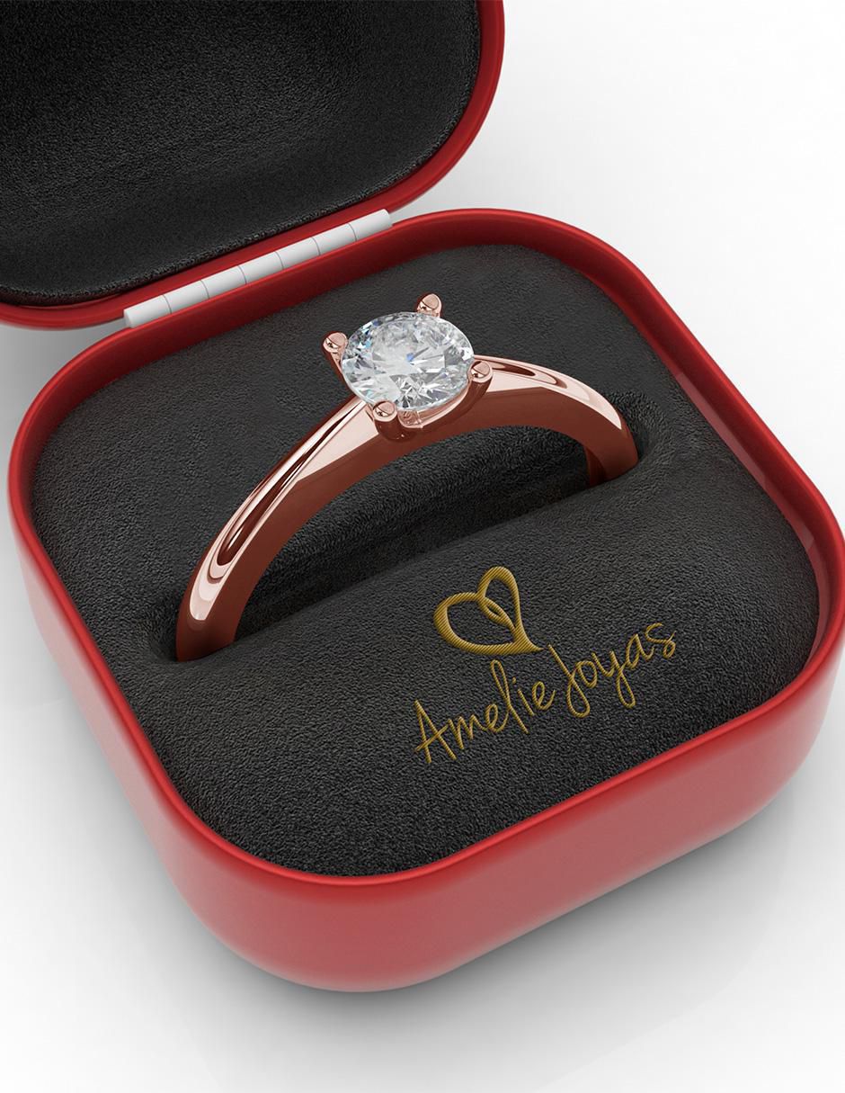 Anillo de compromiso de oro 10 k zirconia 4