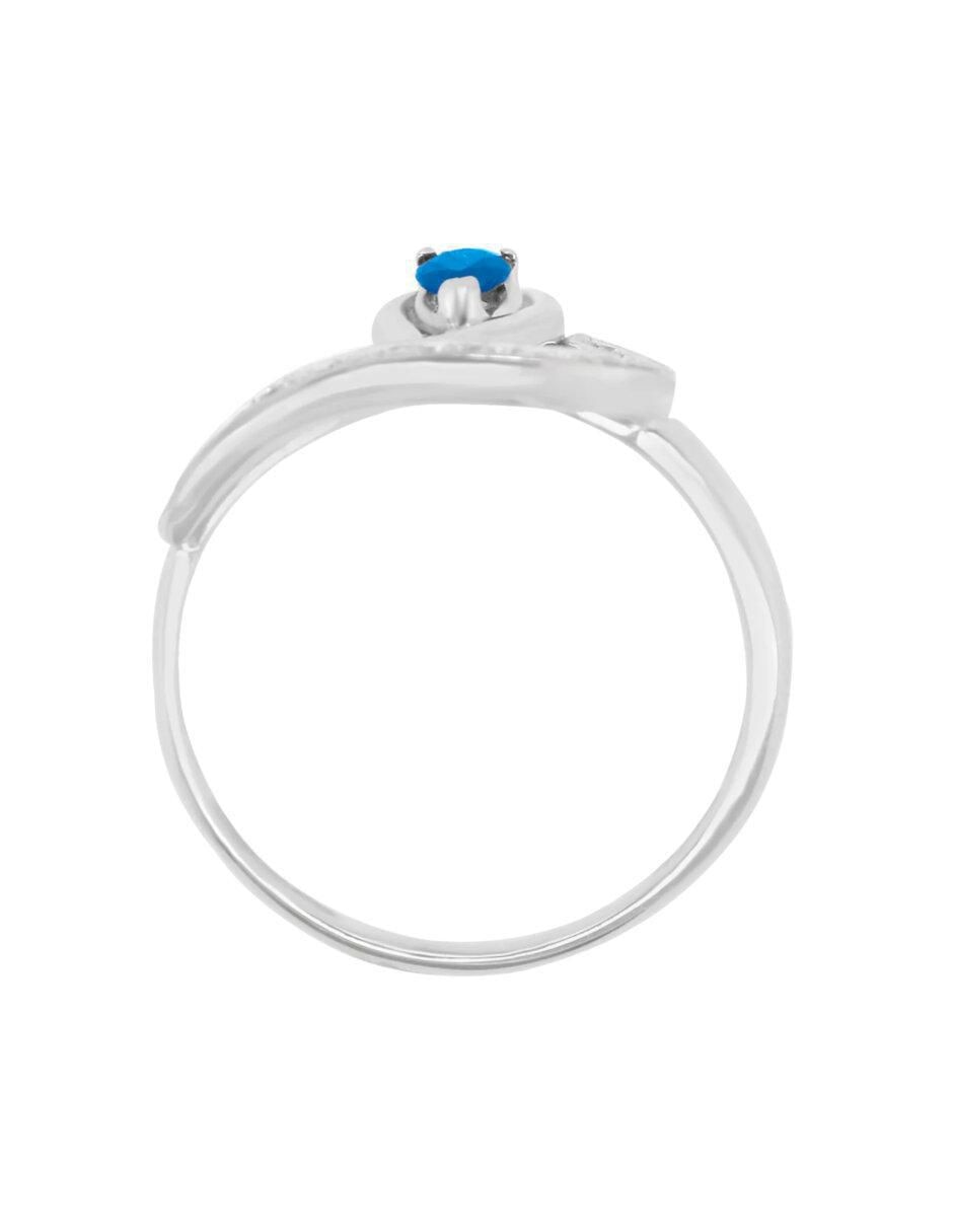 Anillo de gota Emotion 14 k de oro zafiro y diamante brillante 2