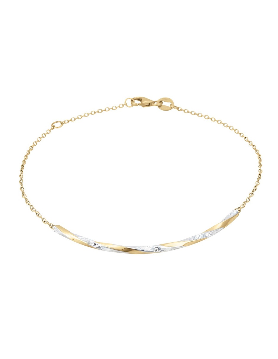 Pulsera de oro 14 K con acabado brillante