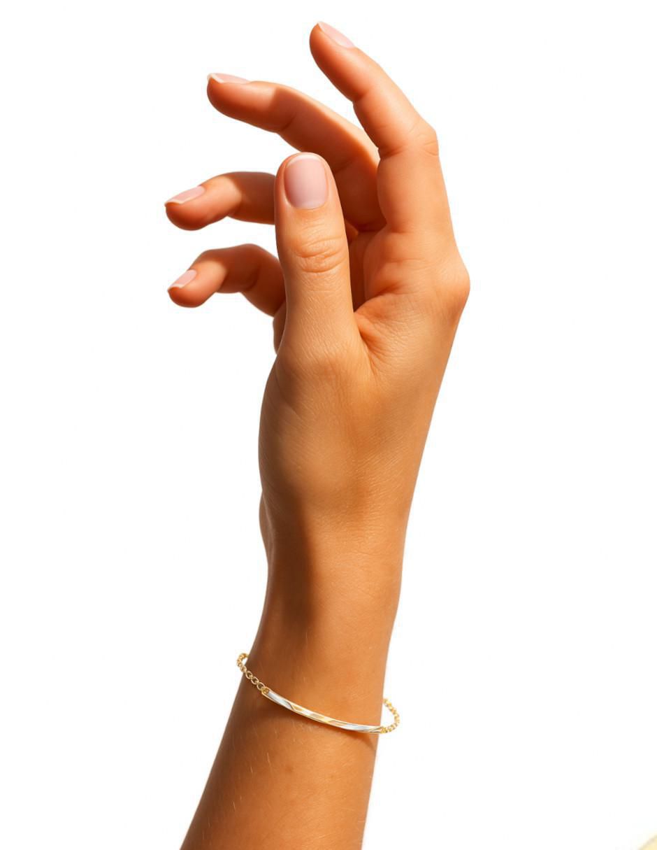 Pulsera de oro 14 K con acabado brillante 4
