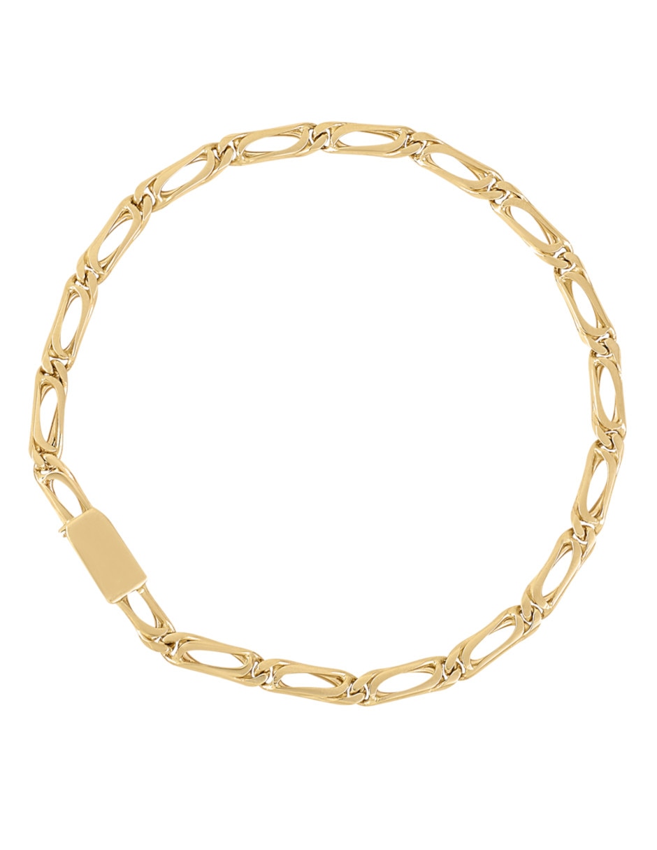 Pulsera de oro 14 K con acabado liso Pulsera de oro 14 K con acabado liso