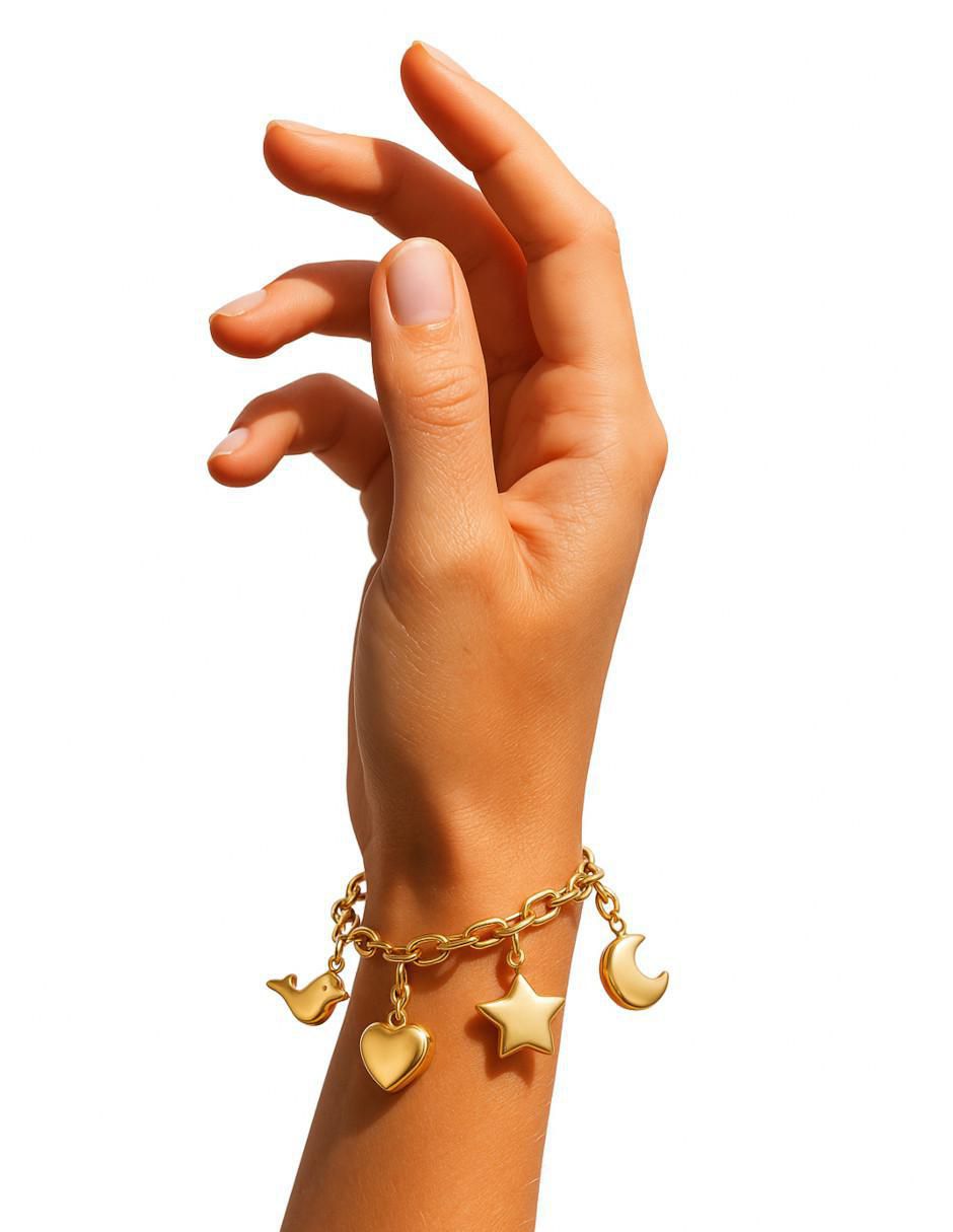 Pulsera de oro 14 K con acabado brillante 4