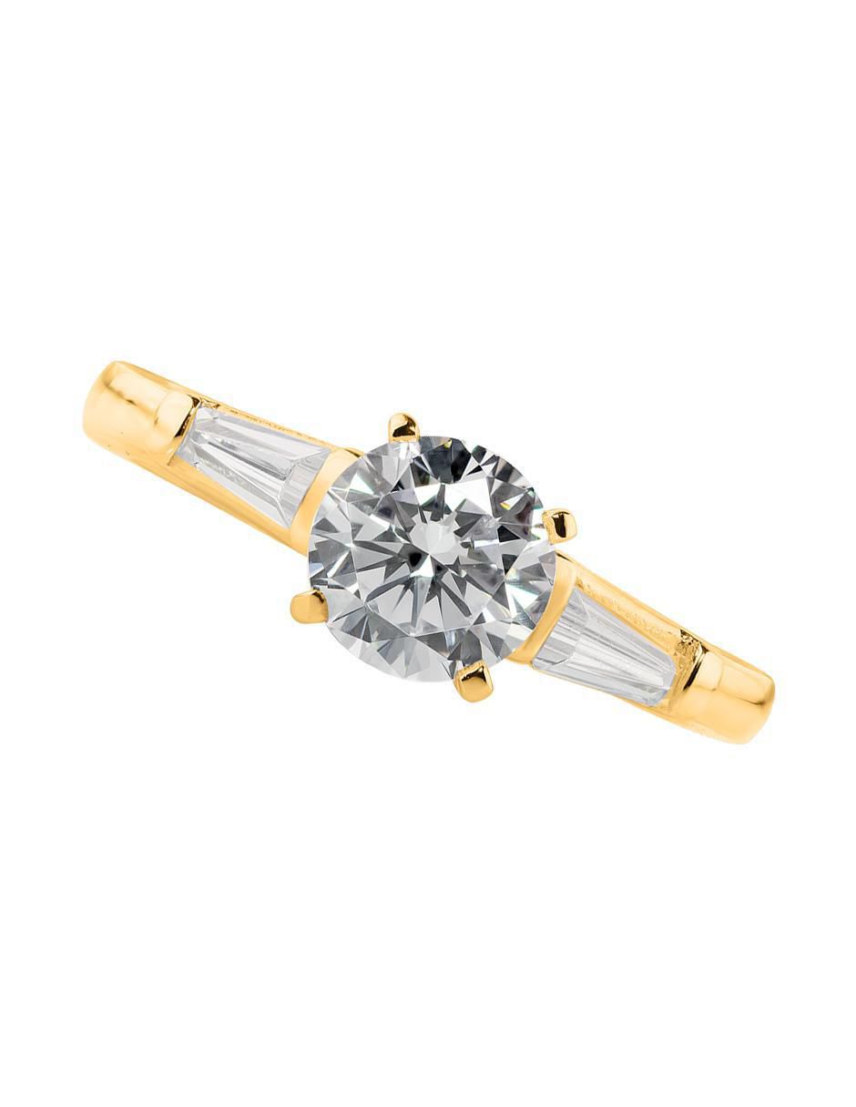 Anillo de compromiso de oro amarillo 14 k diamante 3