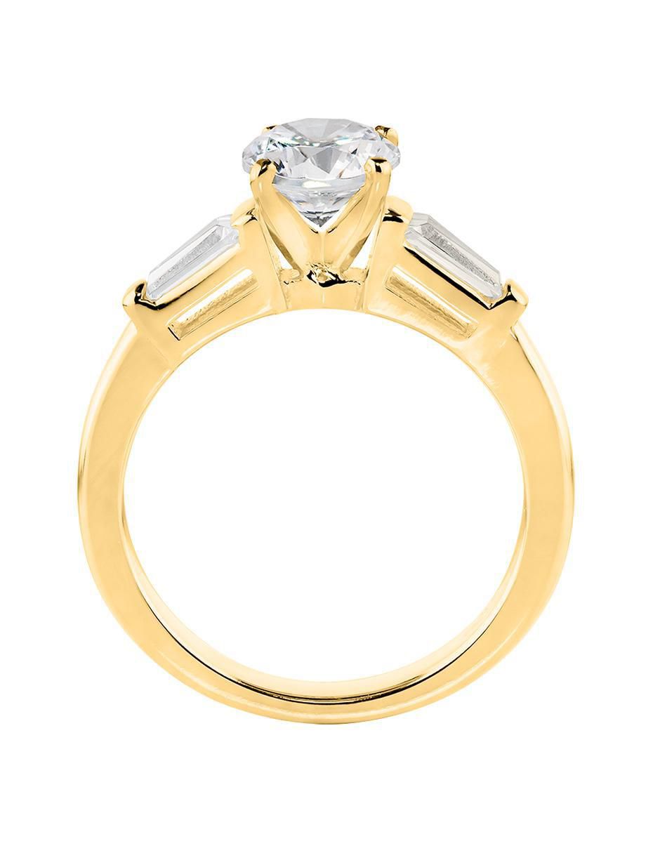 Anillo de compromiso de oro amarillo 14 k diamante 4