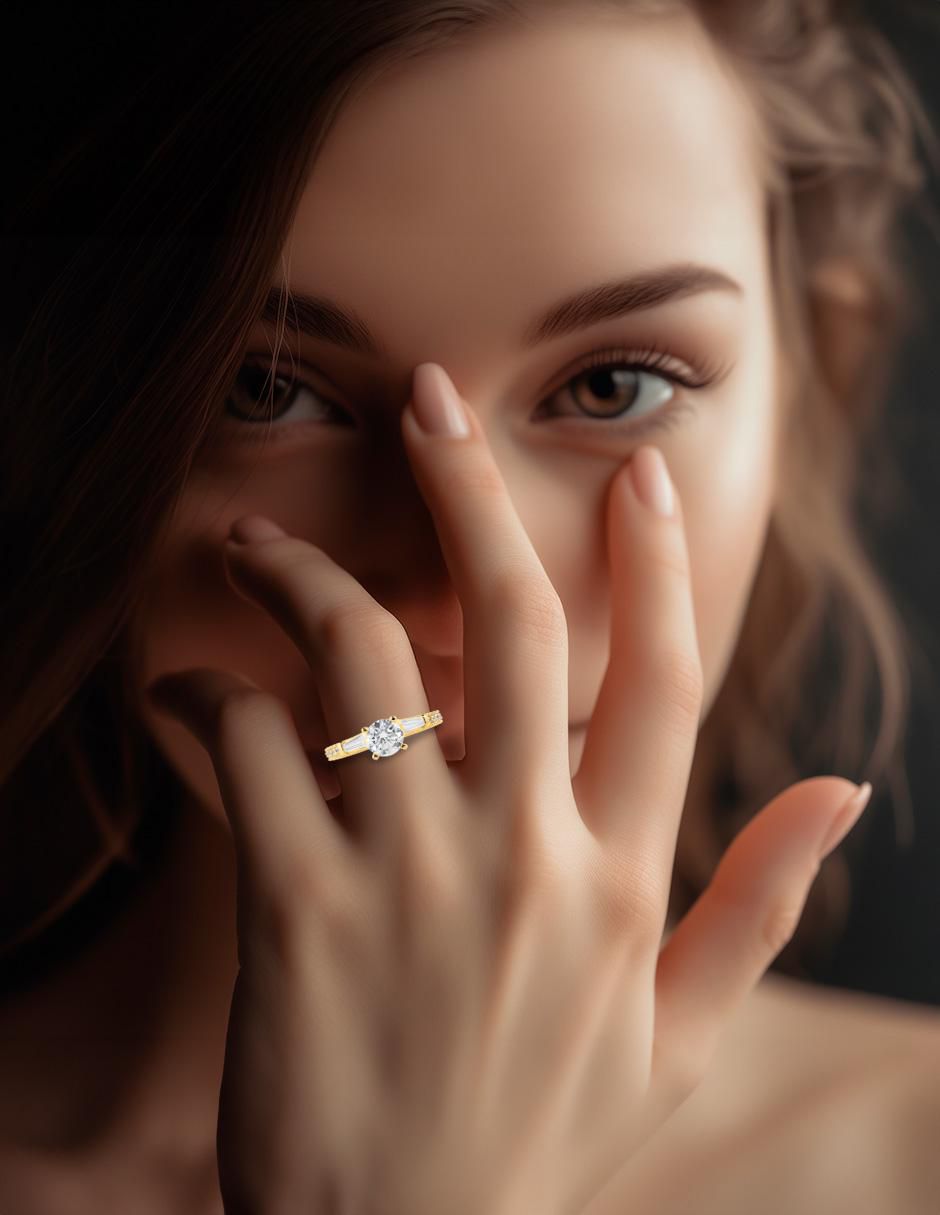 Anillo de compromiso de oro amarillo 14 k 2