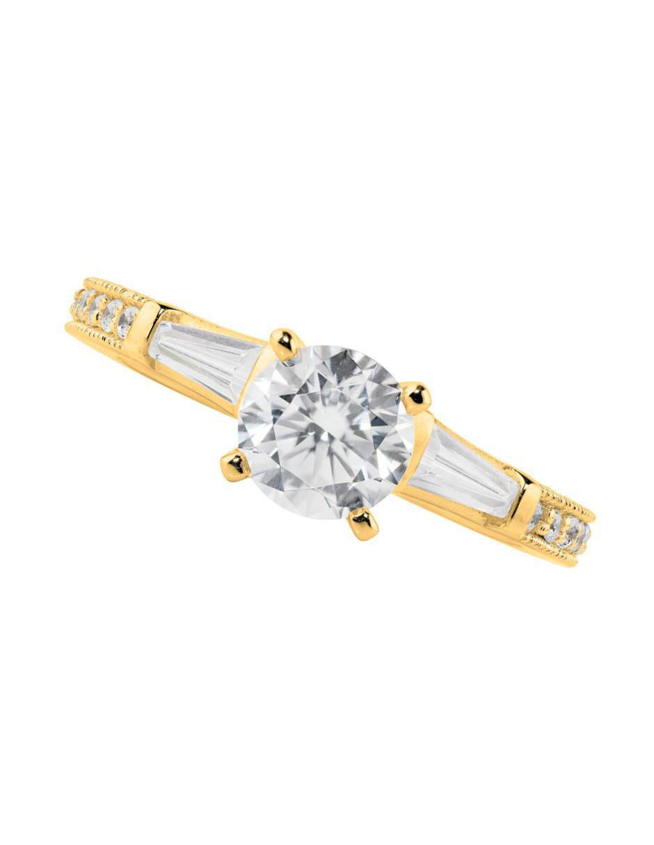 Anillo de compromiso de oro amarillo 14 k 3