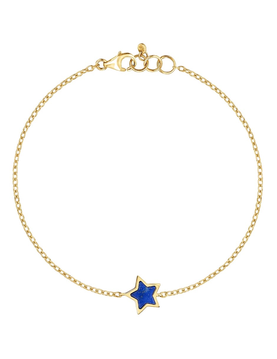 Pulsera de oro amarillo con lapislázuli 14 k Xxs Pulsera de oro amarillo con lapislázuli 14 k Xxs