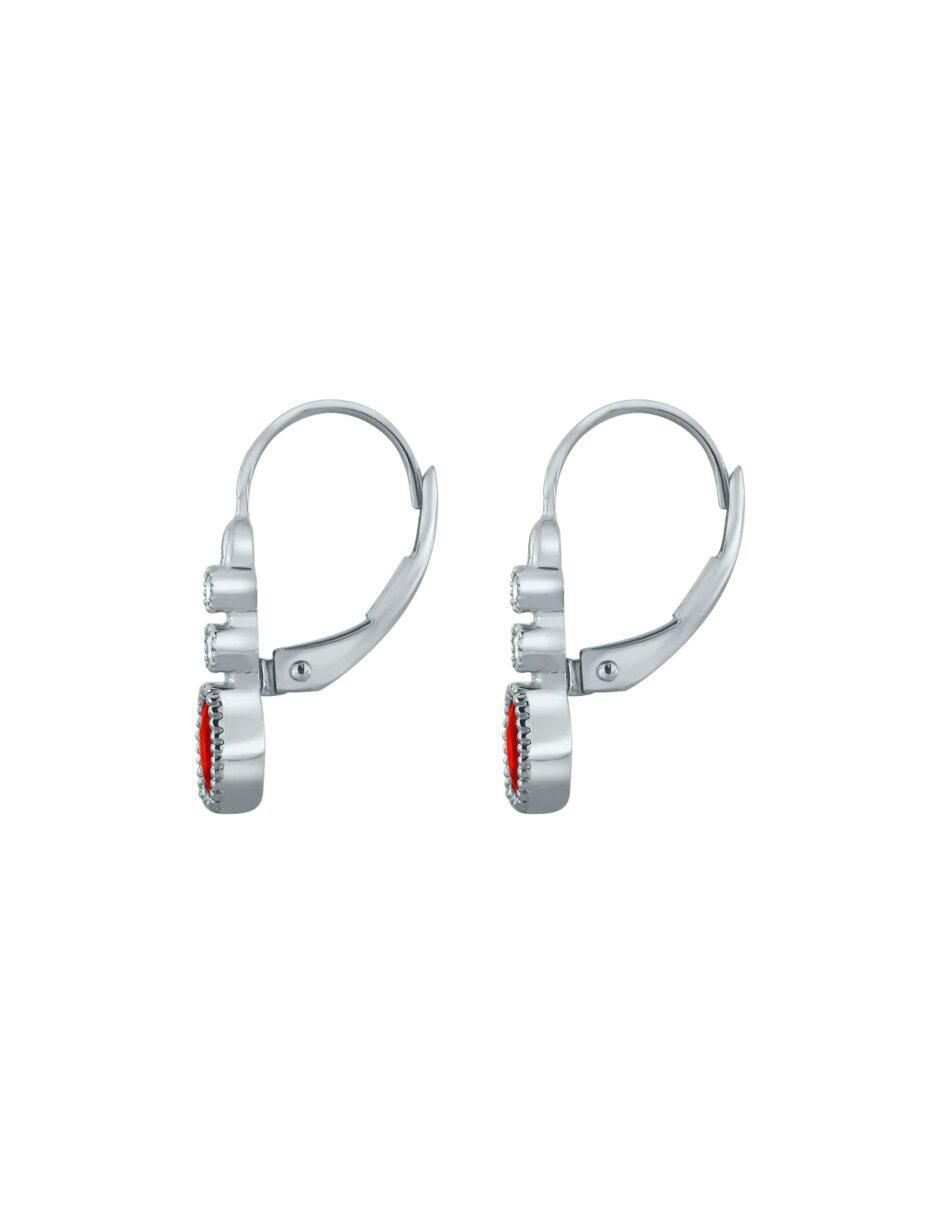 Aretes Addel de oro con acabado brillante rubí y diamante 2