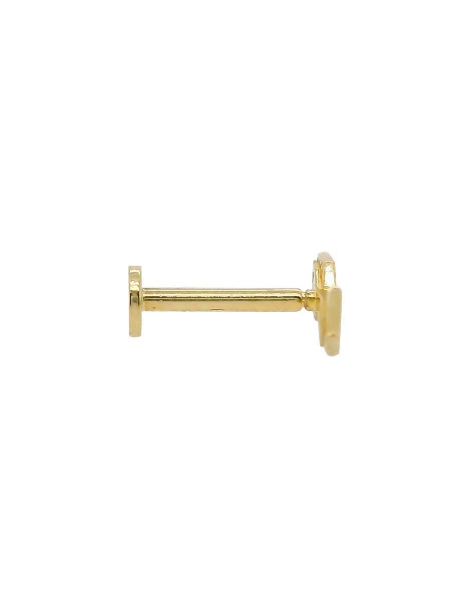 Piercing de flecha de oro 14 K con acabado brillante circonita 2