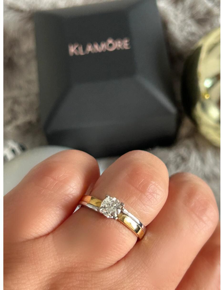 Anillo de compromiso de oro 14 k Maria Isabel diamante 4