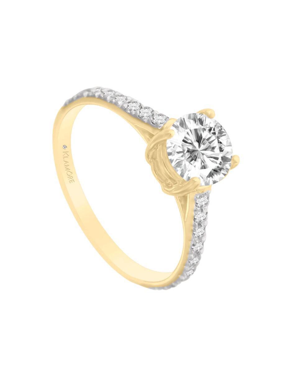 Anillo de compromiso de oro 14 k Rita diamante 3
