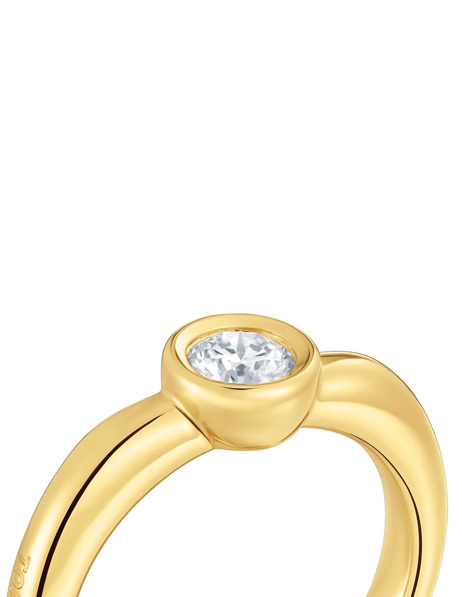 Anillo con gema Line LGD de plata P 925 diamante con acabado baño de oro 4